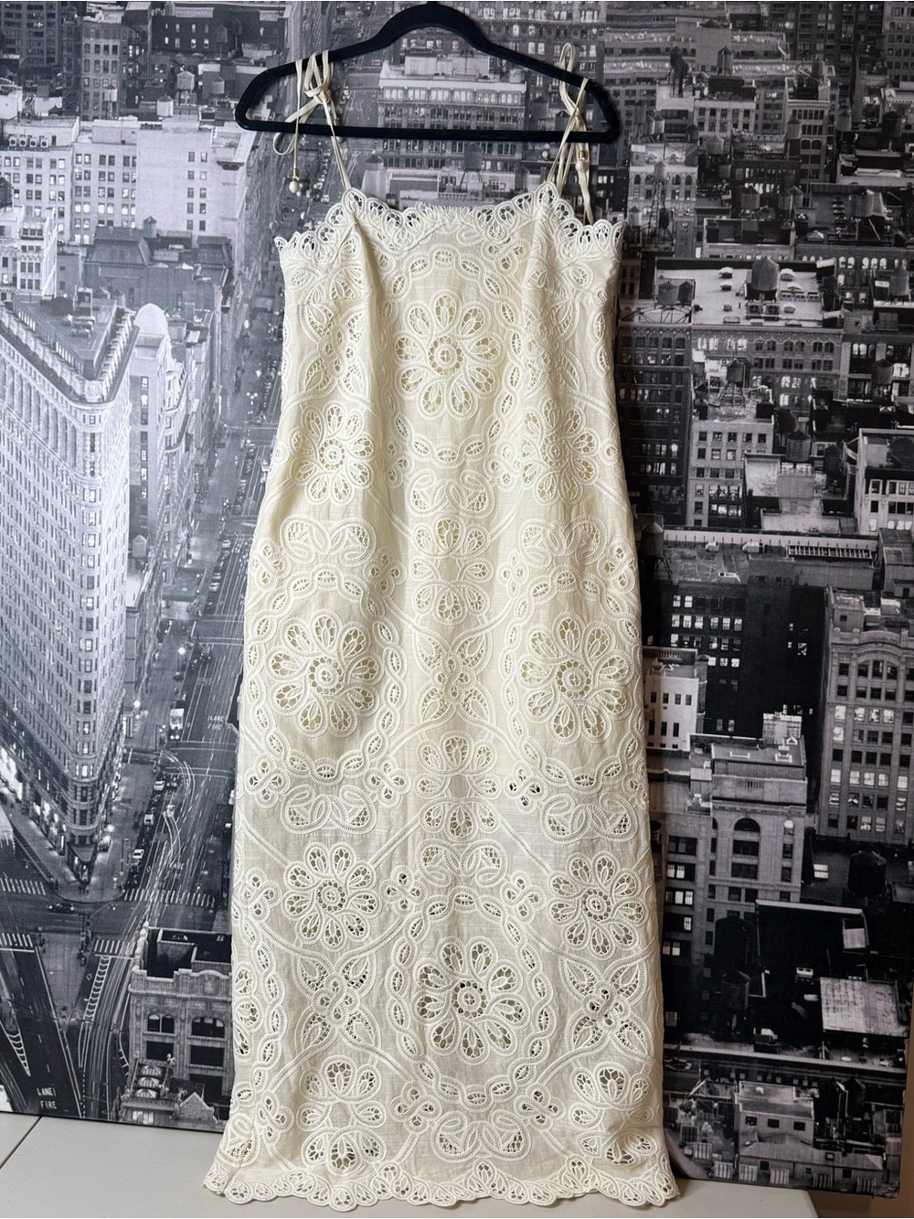 NWT Zimmermann Rhiannon Embroidered Ivory Linen Midi Dress Size 1 US 6 - Picture 1 of 12